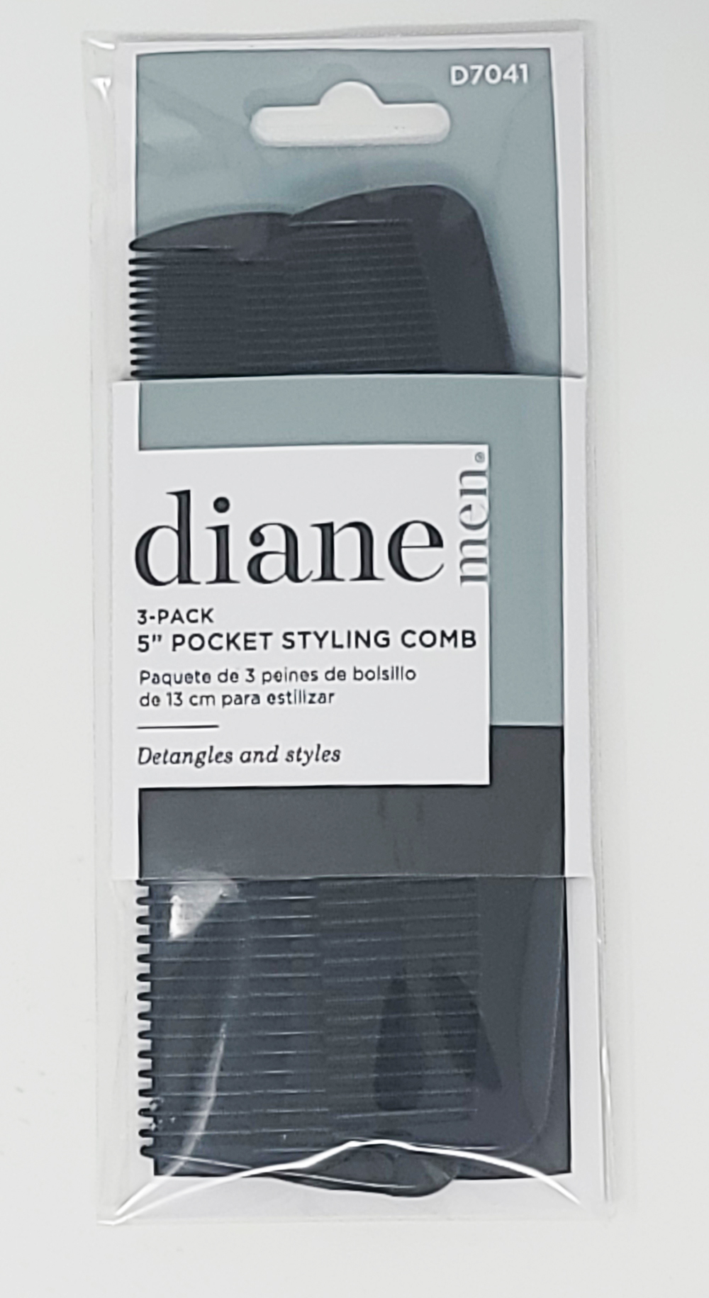 Diane Pocket Comb Black, 3 Count UPC 824703005519